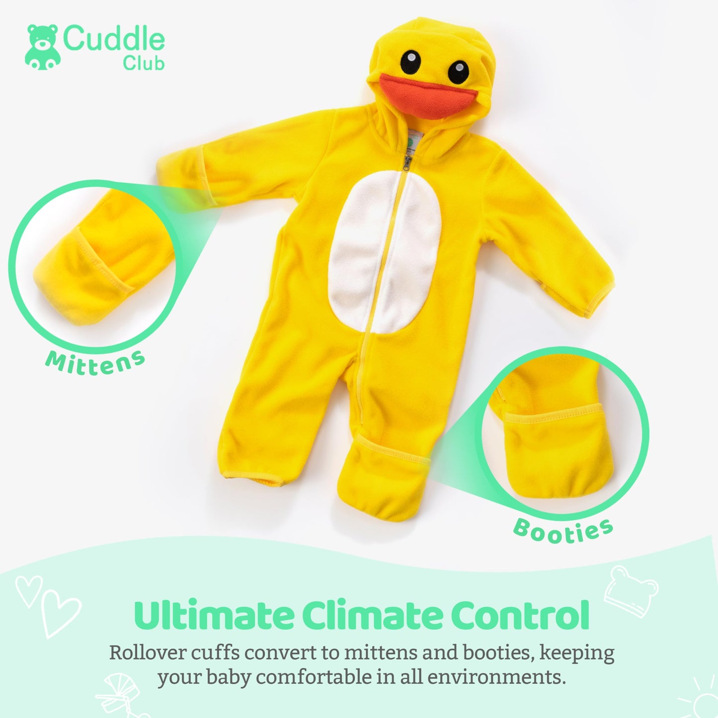 Fleece Baby Bunting Bodysuit – Infant One Piece Kids Hooded Romper Outerwear Toddler Jacket