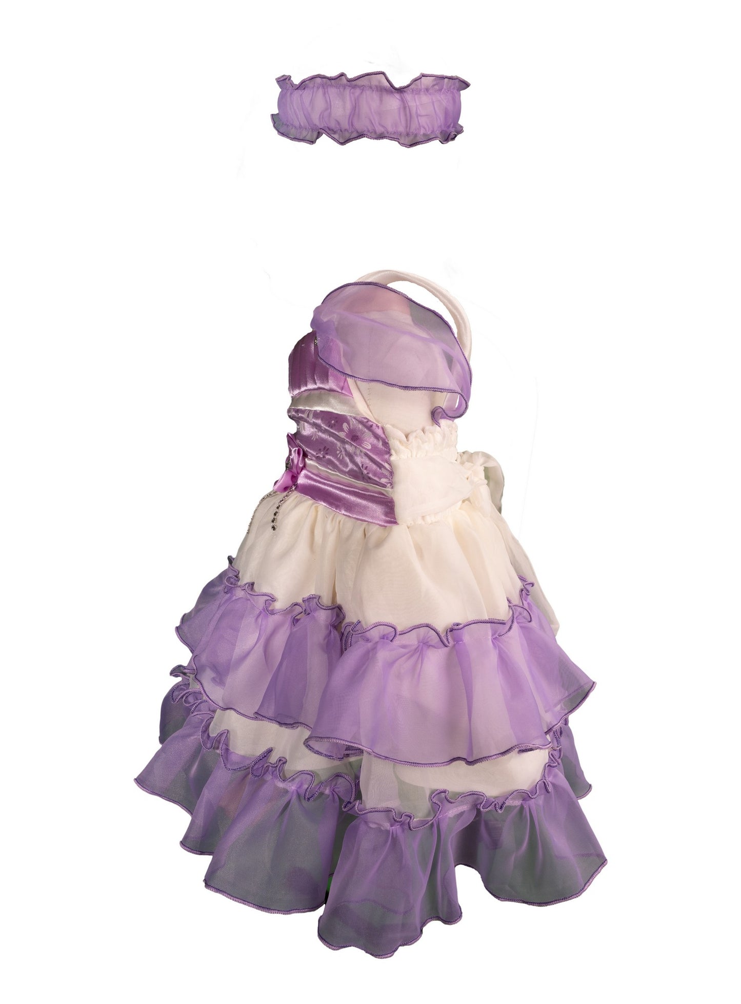Violet and White Dress