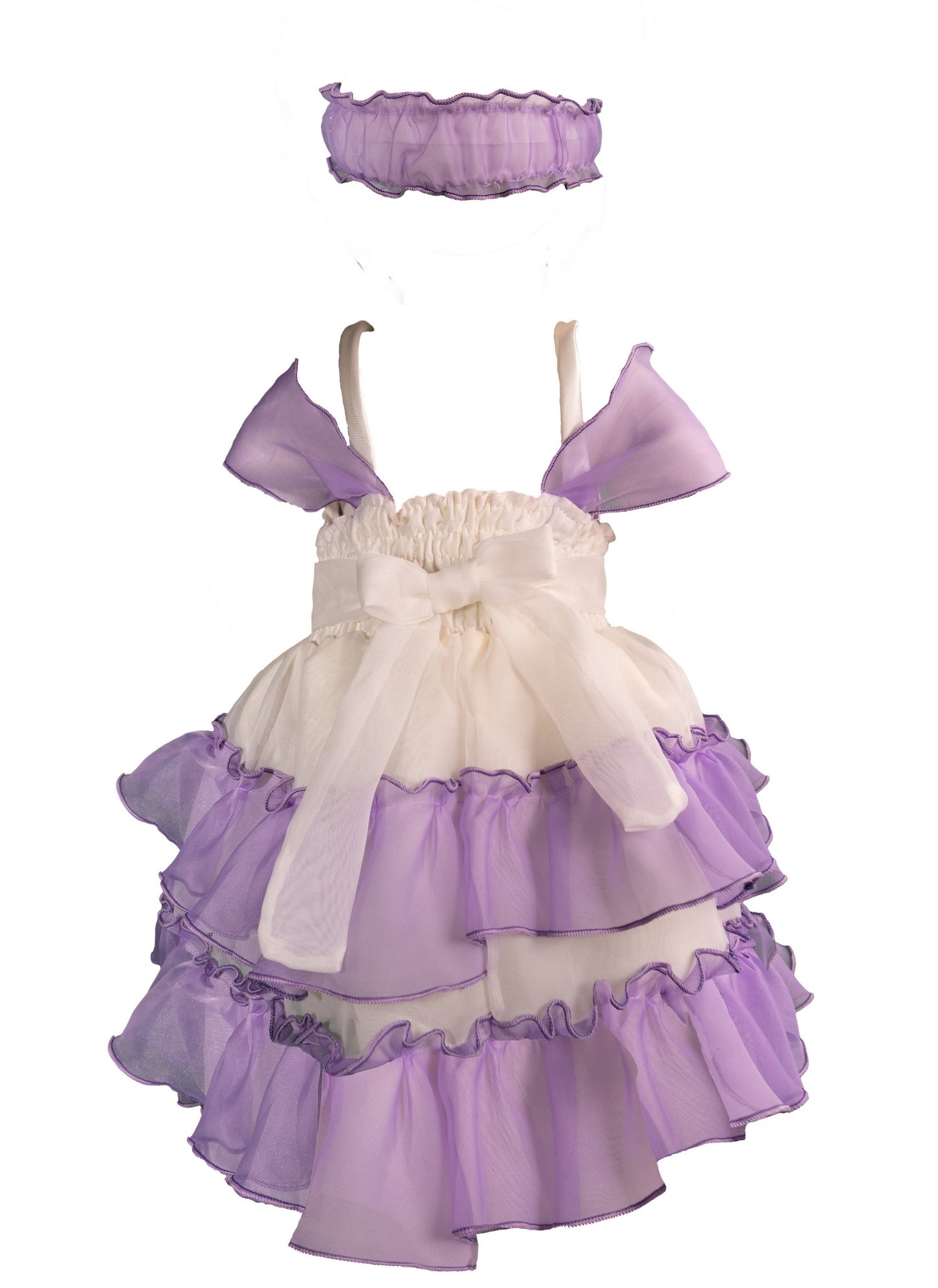 Violet and White Dress