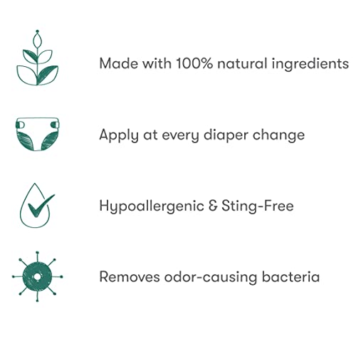Munchkin® HYP03™ Daily Diaper Rash Spray with Hypochlorous to Remove Germs and Promote Healing, 100% Natural Ingredients, Ick-Free Alternative to Mess