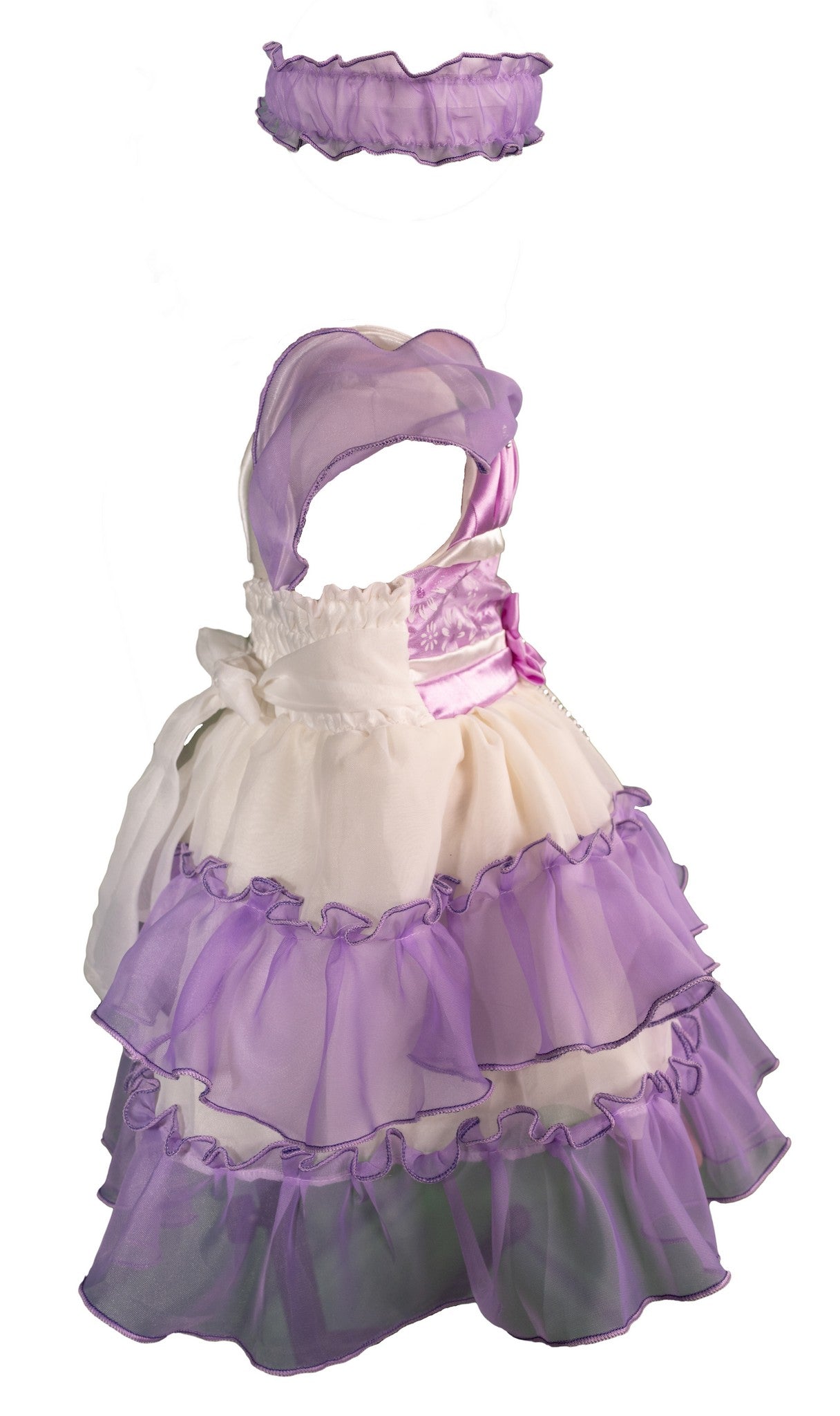 Violet and White Dress