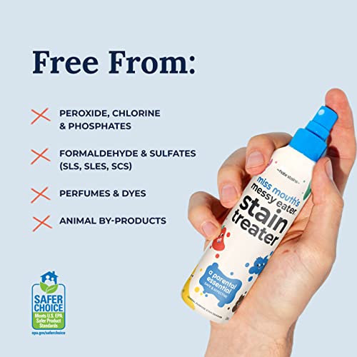 Miss Mouth's HATE STAINS CO Stain Remover for Clothes - 4oz 2 Pack of Newborn & Baby Essentials Messy Eater Stain Treater Spray