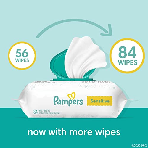 Pampers Baby Wipes Sensitive Perfume Free 6X Pop-Top Packs 504 Count