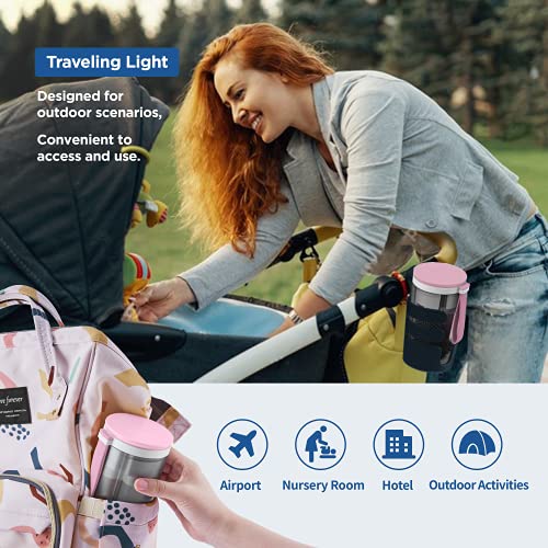 YOTIME Travel Baby Bottle Brush Set with Extendable Silicone Bottle Brush, Nipple Brush, Magnetic Baby Bottle Drying Rack, Straw Cleaner Brush