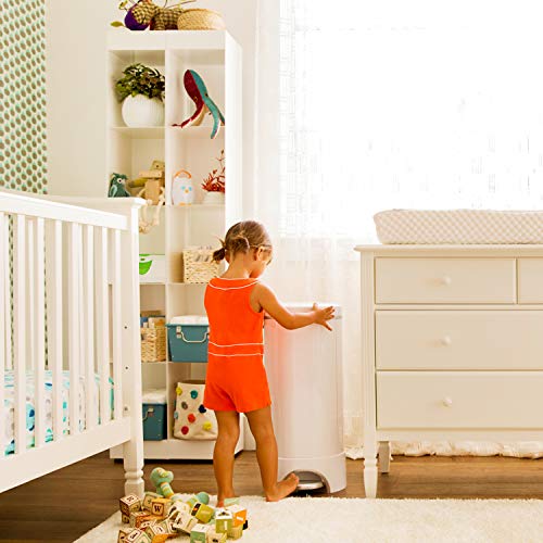 Munchkin® Step Diaper Pail Powered by Arm & Hammer, #1 in Odor Control, Award-Winning, Includes 1 Refill Ring and 1 Snap, Seal & toss Bag