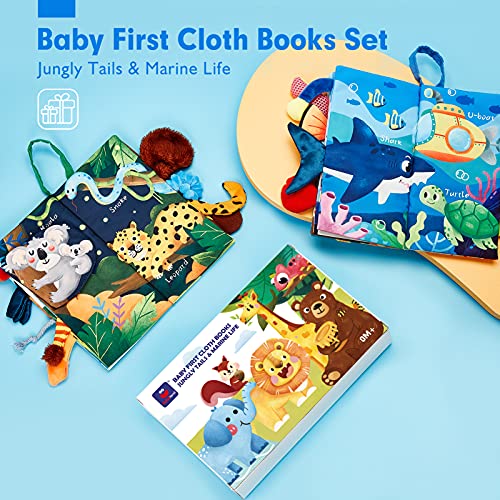 Baby Books 0-6 Months - 2PCS Baby Toys 6 to 12 Months Baby Learning Sensory Stroller Toy