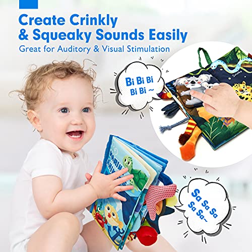 Baby Books 0-6 Months - 2PCS Baby Toys 6 to 12 Months Baby Learning Sensory Stroller Toy