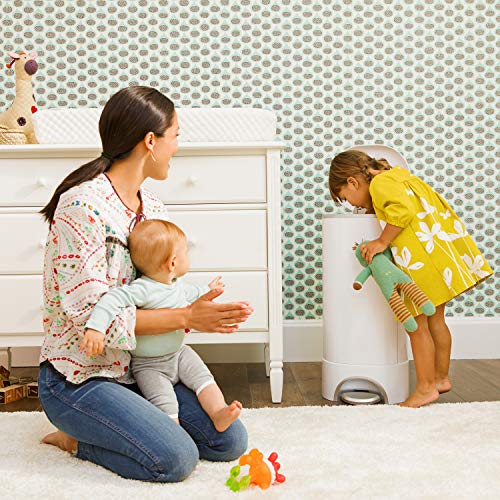Munchkin® Step Diaper Pail Powered by Arm & Hammer, #1 in Odor Control, Award-Winning, Includes 1 Refill Ring and 1 Snap, Seal & toss Bag
