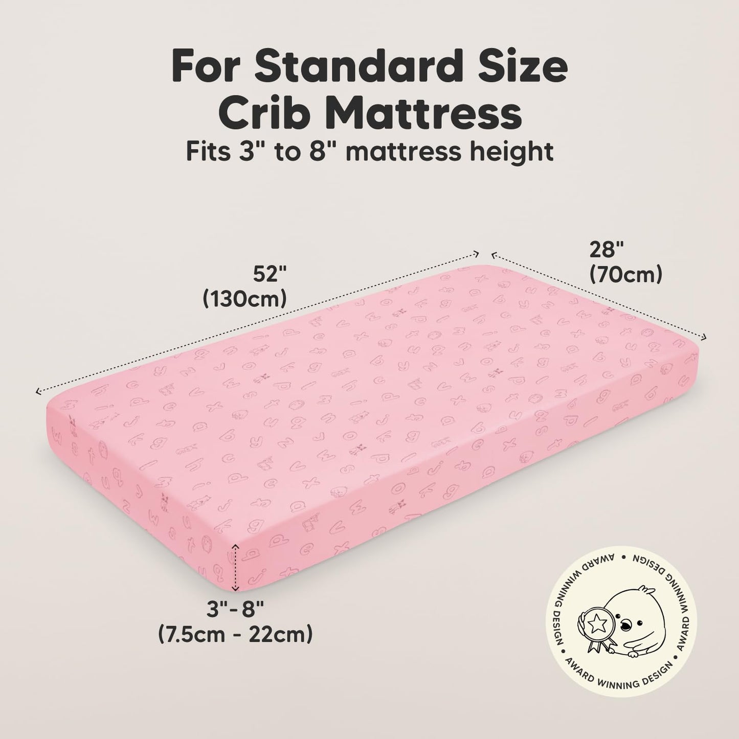 2-Pack Organic Crib Sheets for Boys, Girls - Jersey Fitted Crib Sheet, Baby Crib Sheets Neutral, Crib Mattress Sheet