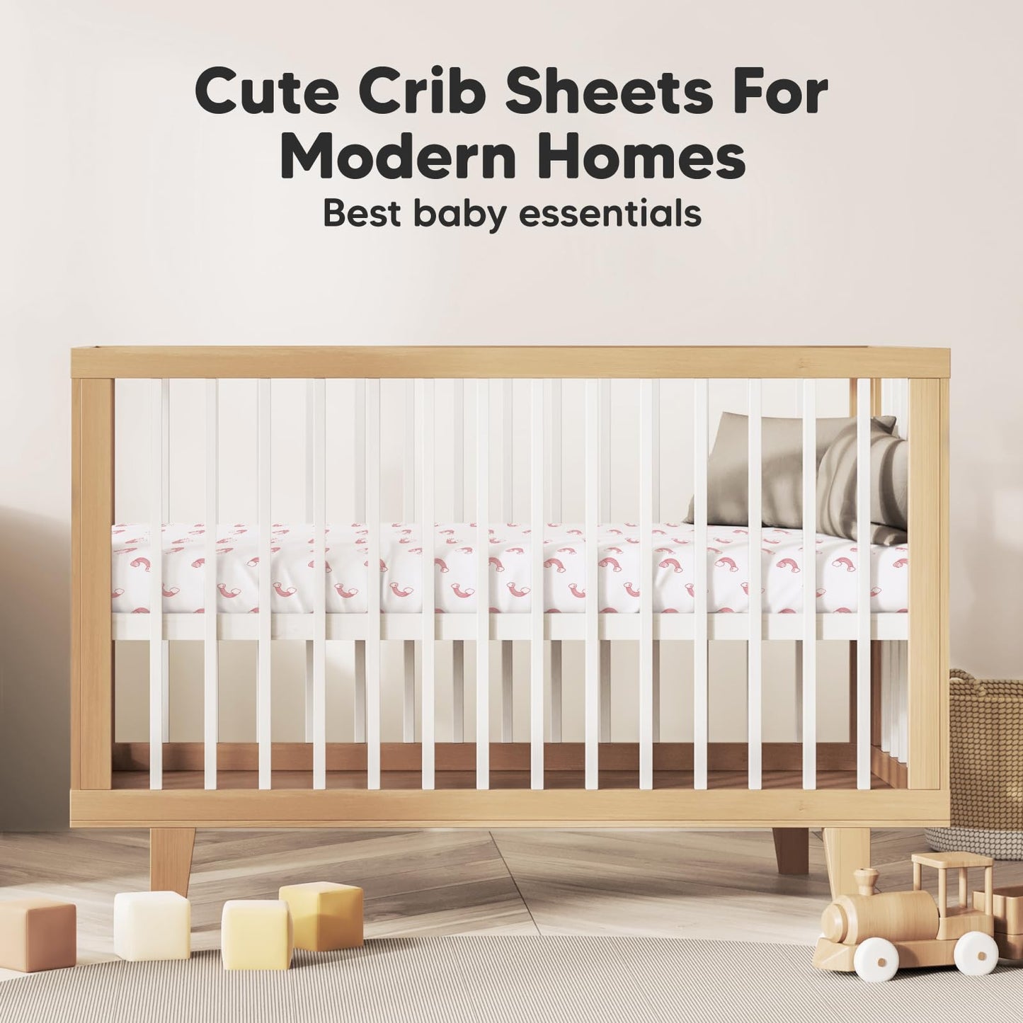 2-Pack Organic Crib Sheets for Boys, Girls )