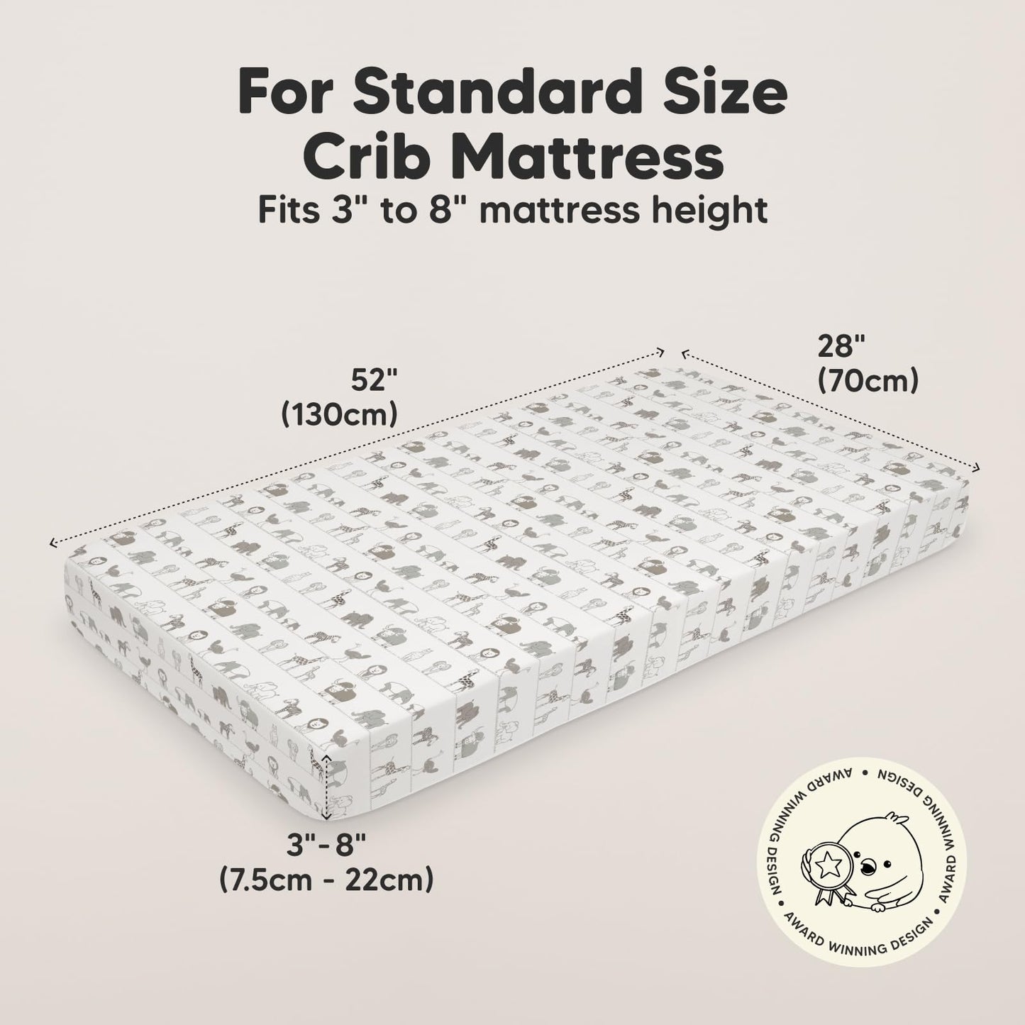 2-Pack Organic Crib Sheets for Boys, Girls - Crib Sheet, Baby Mattress Sheets (Savannah)