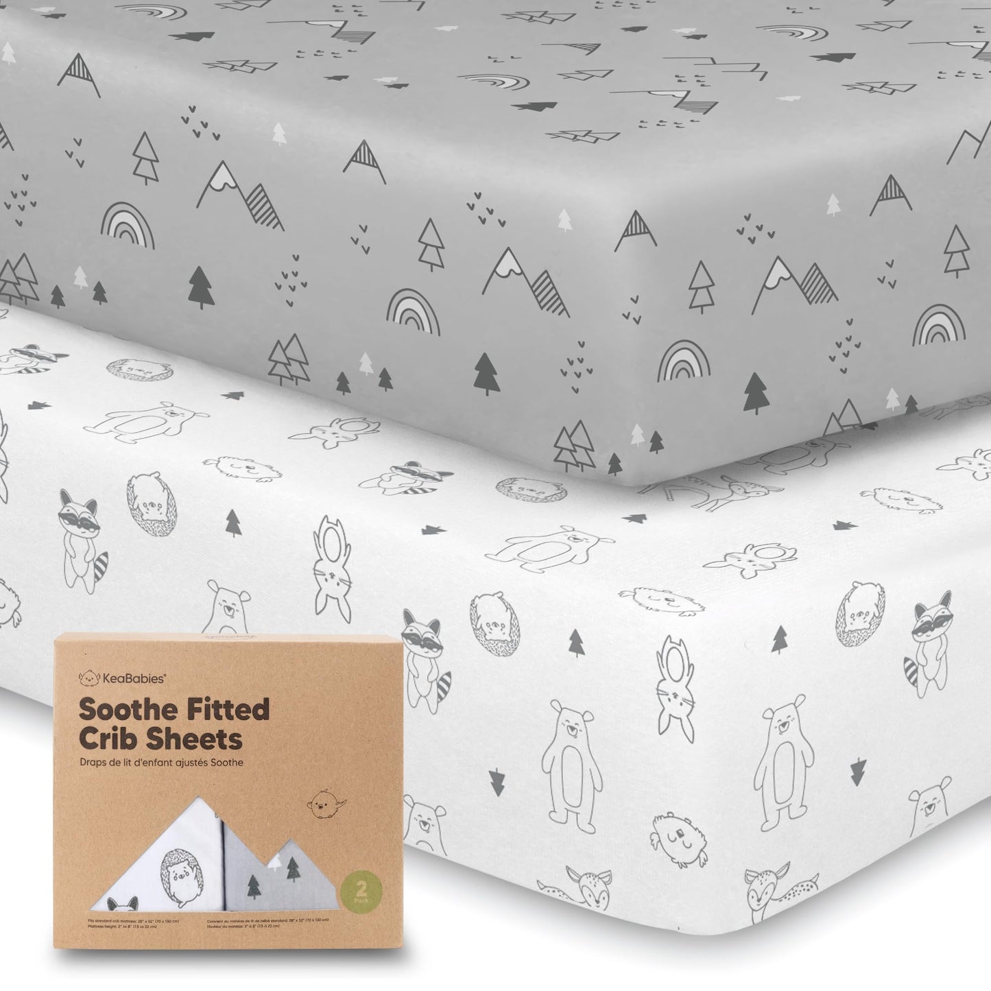 2-Pack Organic Crib Sheets for Boys, Girls