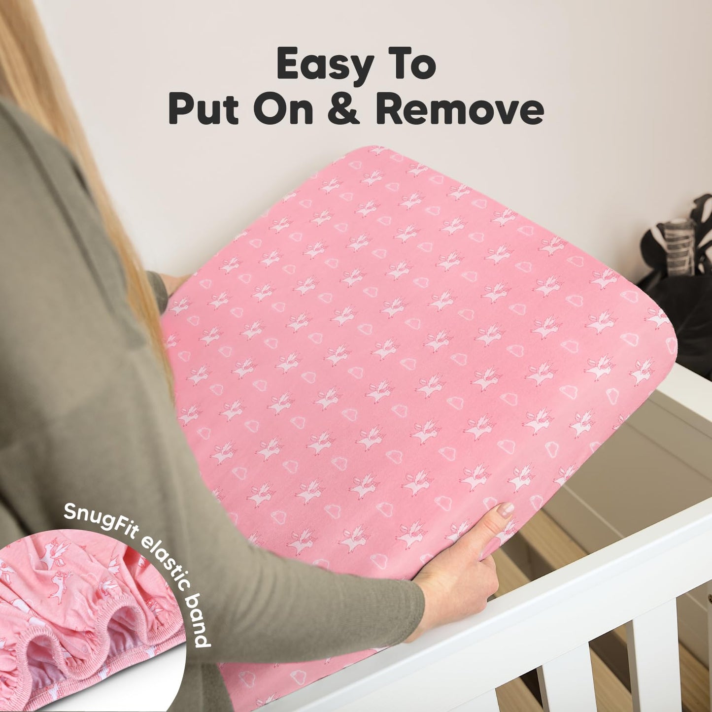 2-Pack Organic Crib Sheets for Boys, Girls )