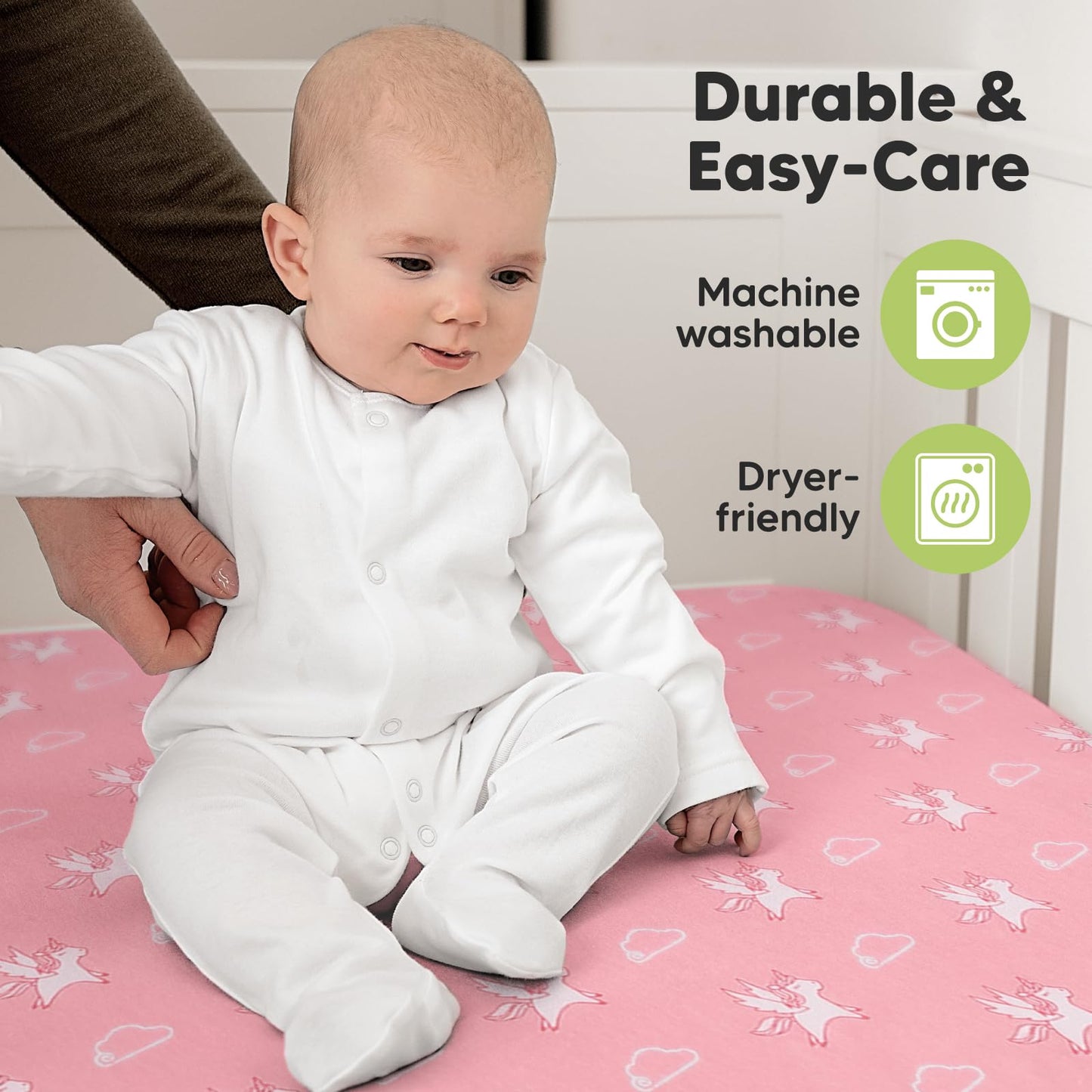 2-Pack Organic Crib Sheets for Boys, Girls )