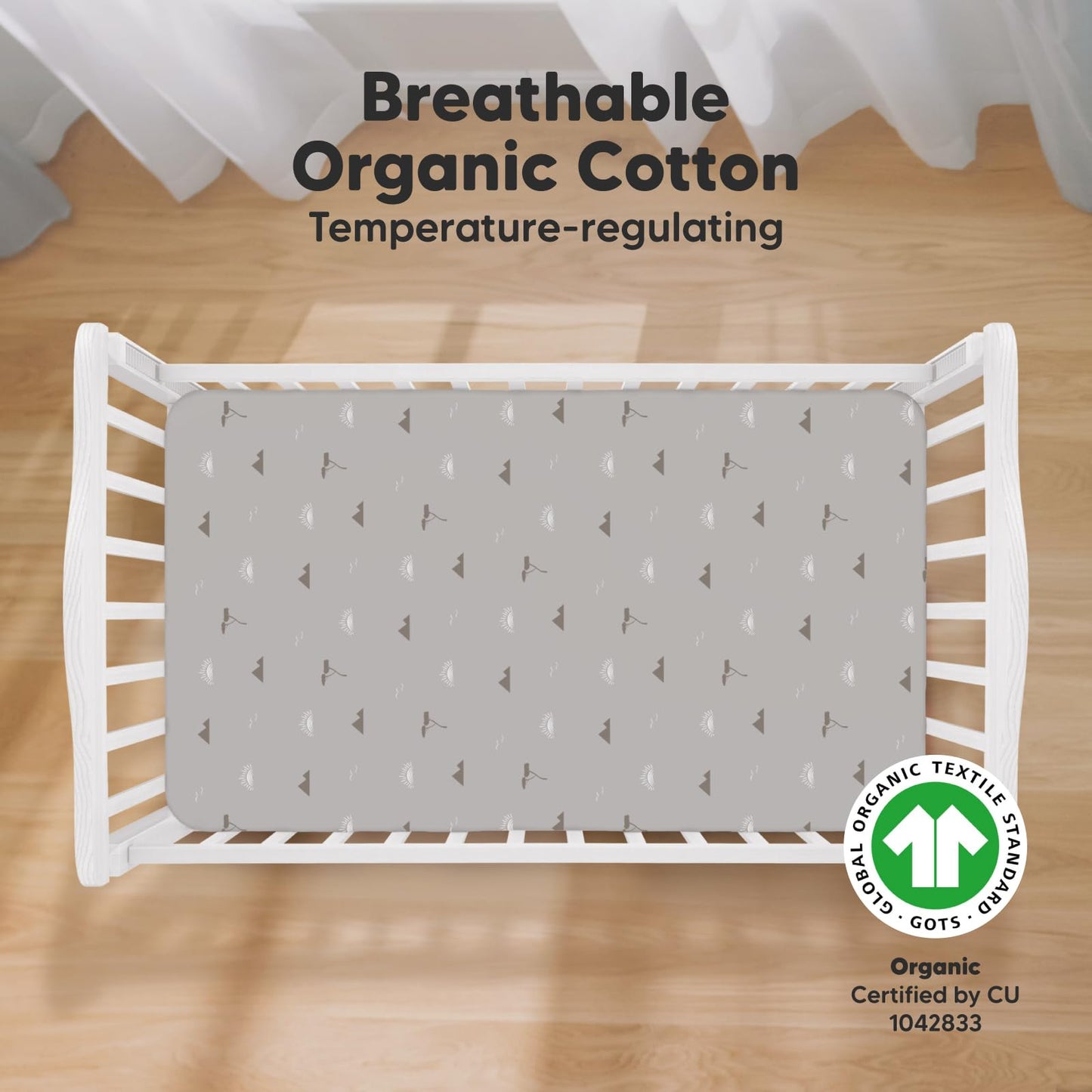 2-Pack Organic Crib Sheets for Boys, Girls - Crib Sheet, Baby Mattress Sheets (Savannah)