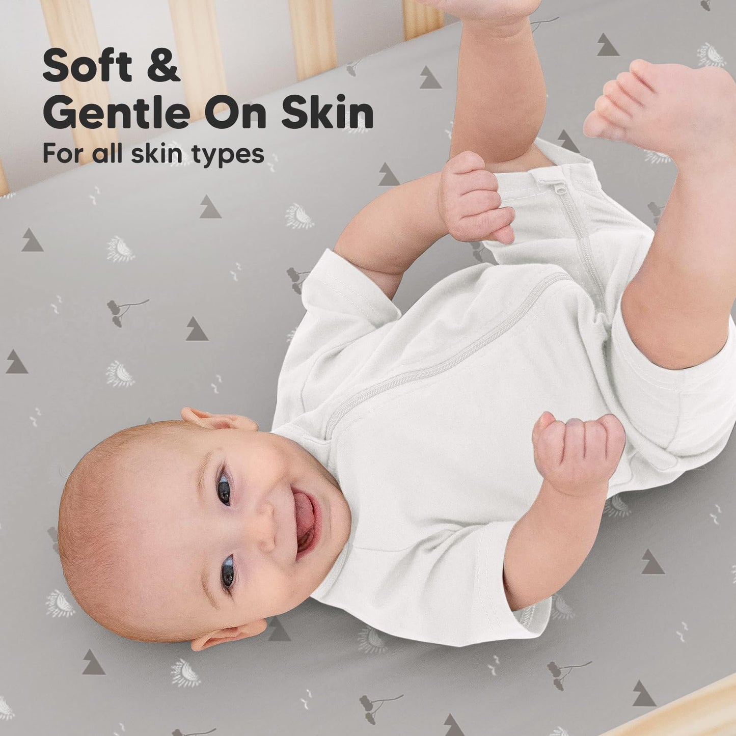 2-Pack Organic Crib Sheets for Boys, Girls - Crib Sheet, Baby Mattress Sheets (Savannah)