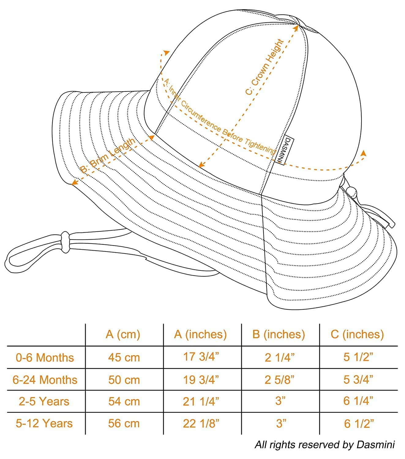DASMINI Baby&Toddler Stripe Wide Brim Sun Hats UPF 50+ Sun Protection Beach Bucket Cap Cute Adjustable Hat (Red Checkered, 0-6M)