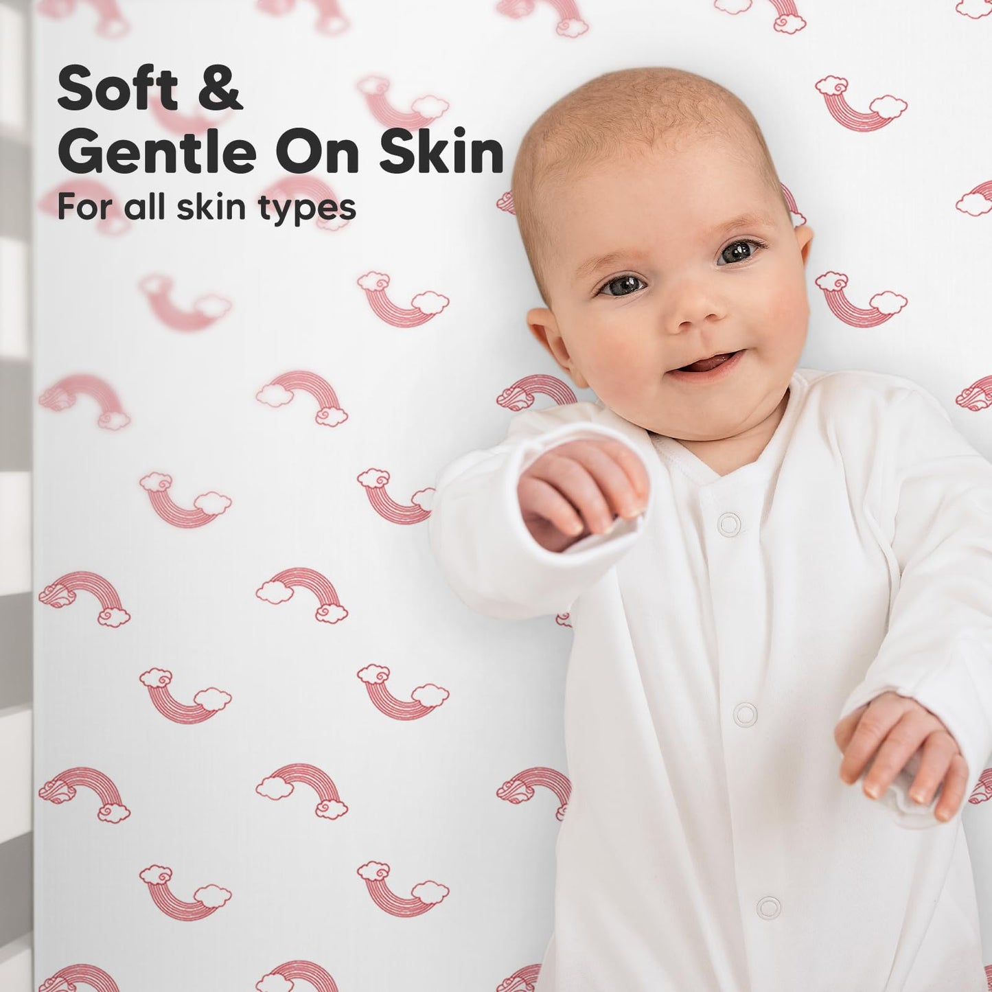 2-Pack Organic Crib Sheets for Boys, Girls )