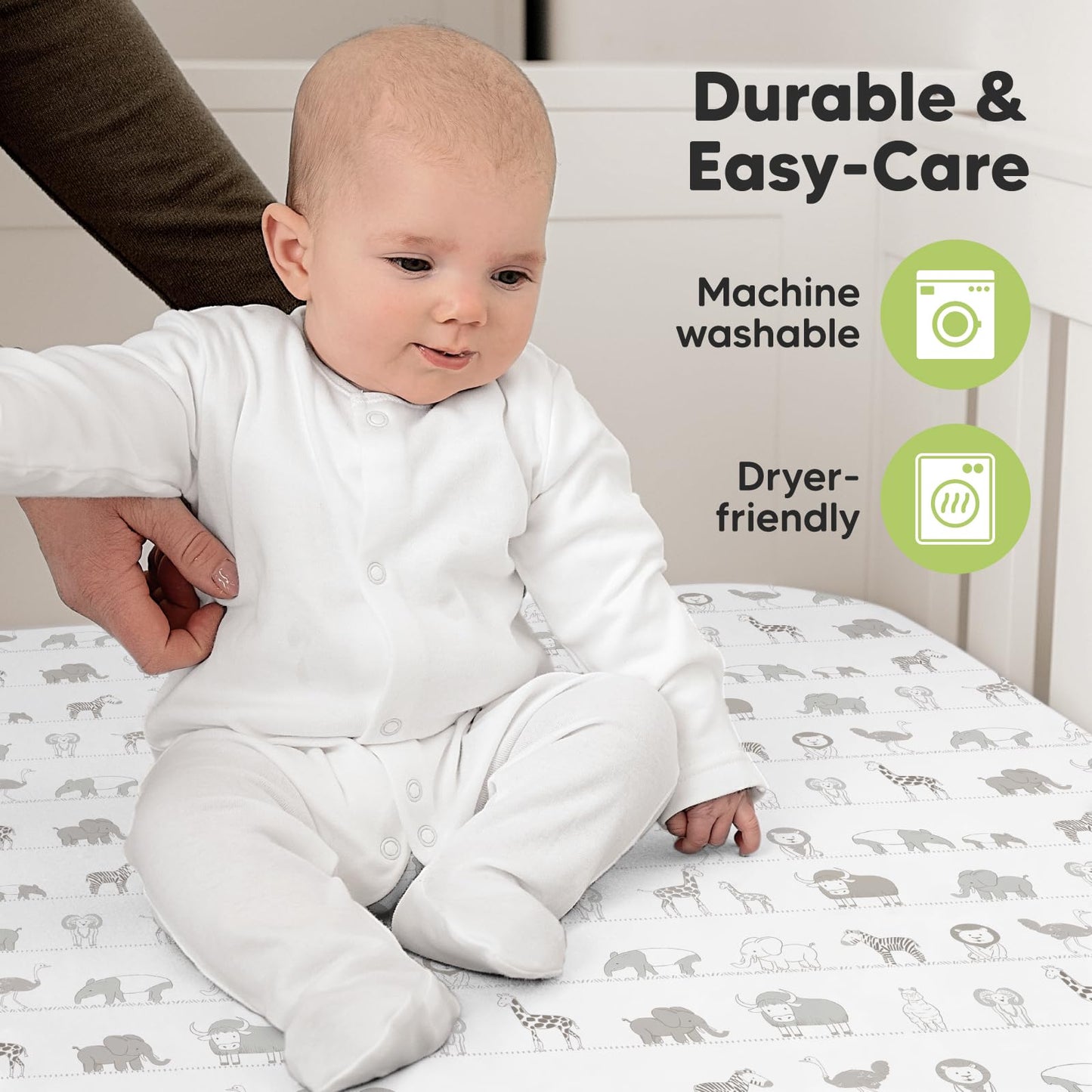 2-Pack Organic Crib Sheets for Boys, Girls - Crib Sheet, Baby Mattress Sheets (Savannah)