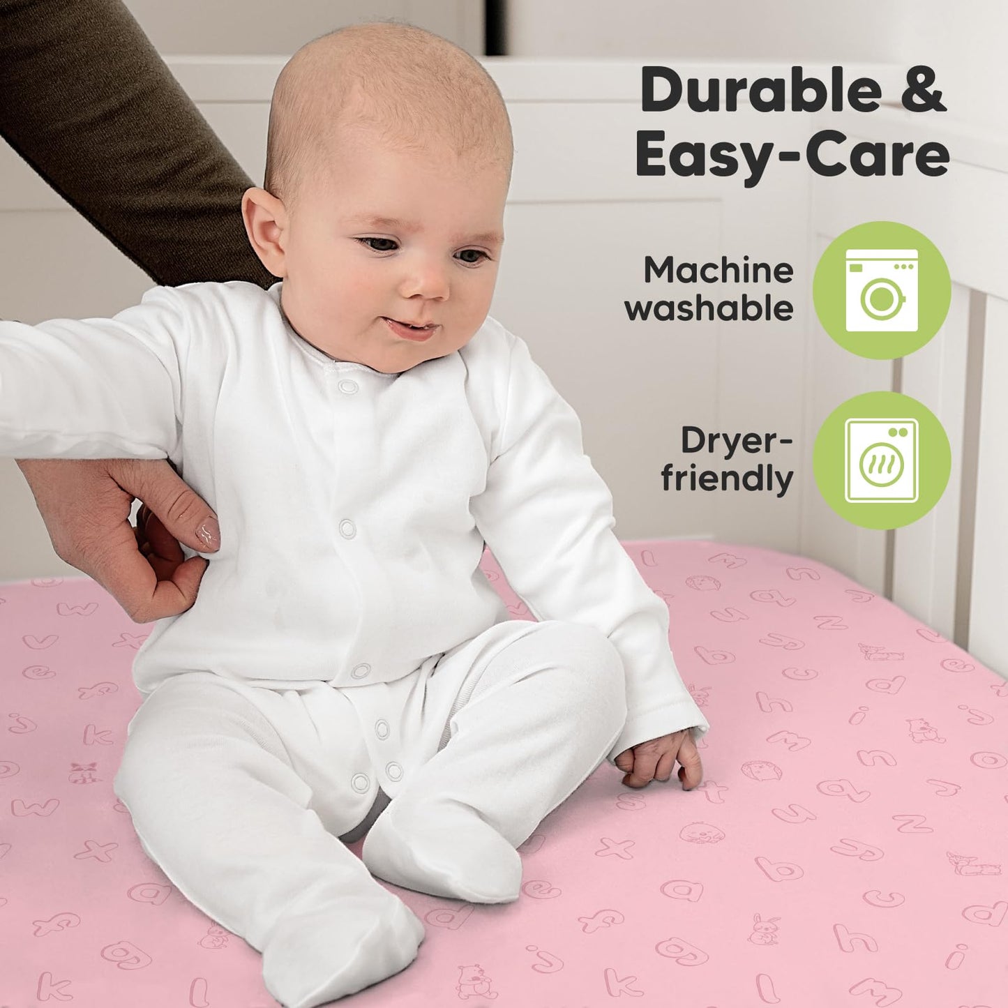 2-Pack Organic Crib Sheets for Boys, Girls - Jersey Fitted Crib Sheet, Baby Crib Sheets Neutral, Crib Mattress Sheet