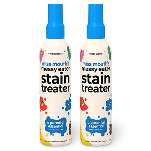 Two 4-ounce bottles of Miss Mouth's Messy Eater Stain Treater for daycare clothing spots