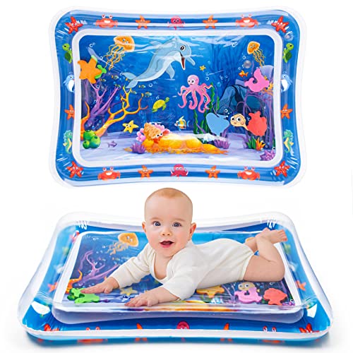 Blue Yeeeasy tummy-time water mat for a baby activity gift comparison