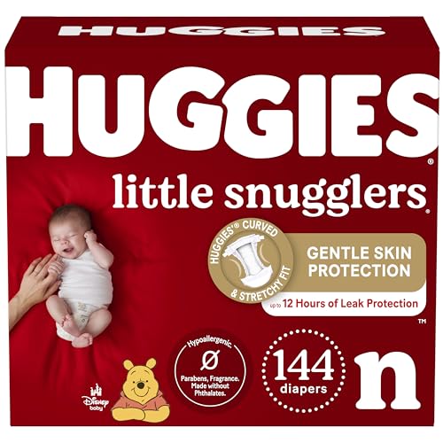 Huggies Little Snugglers newborn diaper case containing 144 diapers