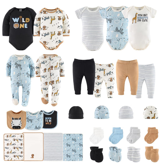 Newborn baby clothing and essentials gift set