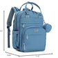 BabbleRoo Diaper Bag Backpack - Baby Essentials Travel Tote - Multi function Waterproof Diaper Bag, Travel Essentials Baby Bag with Changing Pad, Stroller Straps & Pacifier Case - Unisex, Light Blue