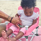 Bright Starts Pop 'N Sit Portable Booster, Indoor/Outdoor Use, Floor Seat with Feeding Tray, Pink, 6 Mos - 3 Yrs