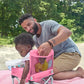 Bright Starts Pop 'N Sit Portable Booster, Indoor/Outdoor Use, Floor Seat with Feeding Tray, Pink, 6 Mos - 3 Yrs