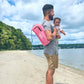 Bright Starts Pop 'N Sit Portable Booster, Indoor/Outdoor Use, Floor Seat with Feeding Tray, Pink, 6 Mos - 3 Yrs