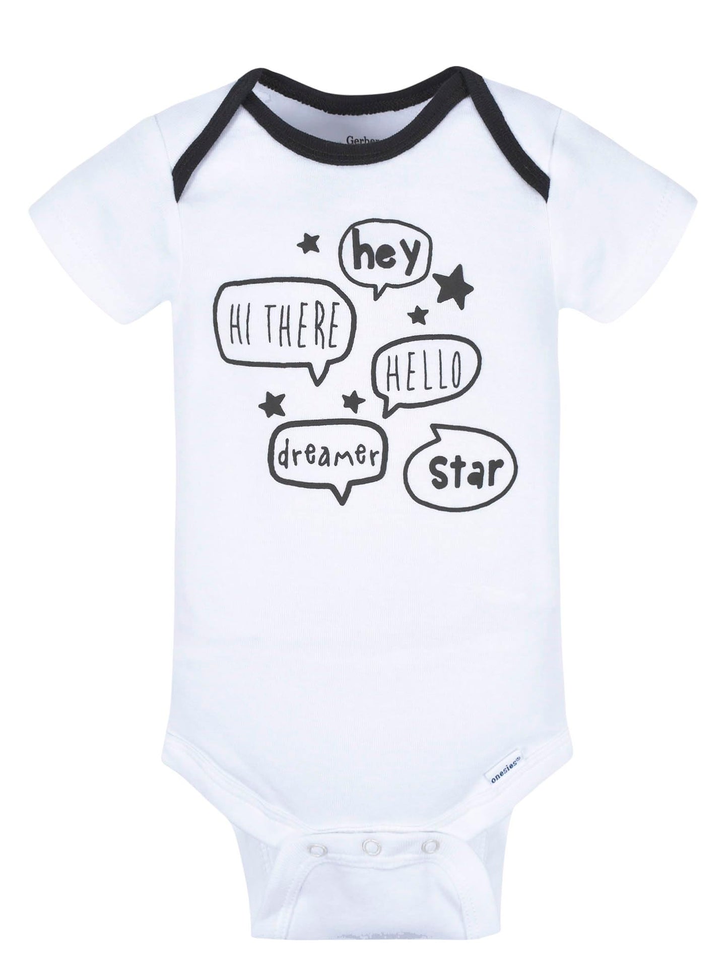 Gerber Baby 8-Pack Short Sleeve Onesies Bodysuits, Star, Newborn