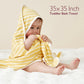 Momcozy Hooded Baby Towel, 2 Pack Baby Bath Towel Set with Large 35 X 35 Inch, Super Soft Cotton and Hooded Towel for Newborn, Toddler and Kid, Lemon Leaves
