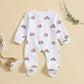 Aoswep - Mono de bebé de manga larga con estampado de letras preciosas "I Love DAD Mum" (3 a 6 meses)