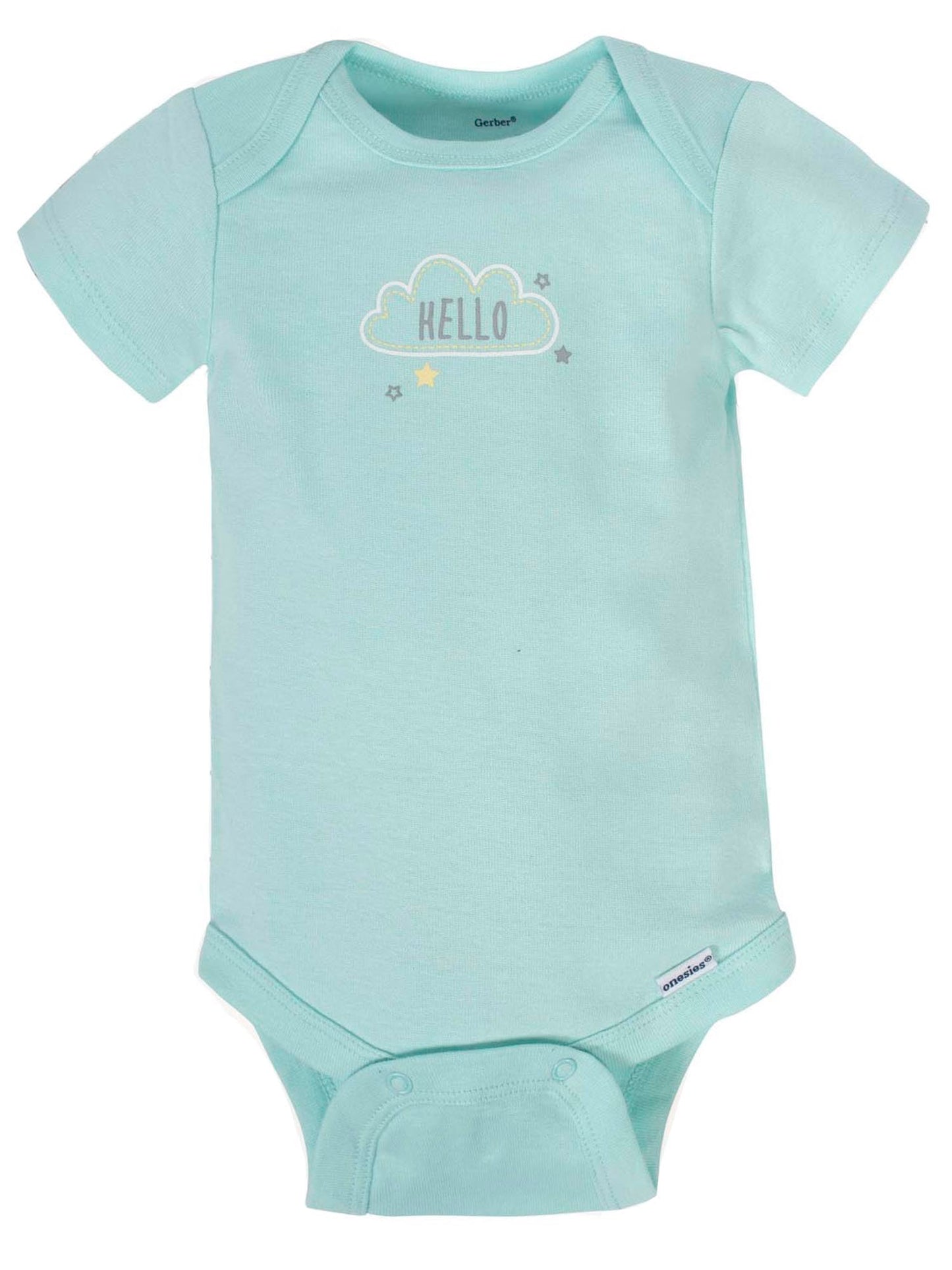 Gerber Baby 8-Pack Short Sleeve Onesies Bodysuits, Animals Green, Newborn