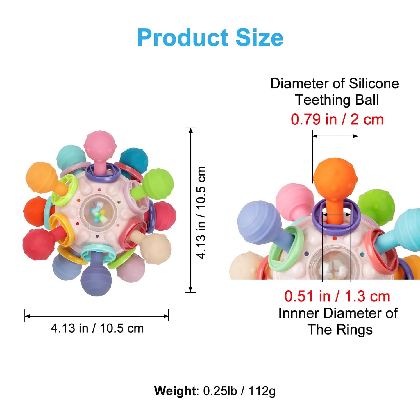 TOHIBEE Baby Montessori Sensory Toys for 0-6 6-12 Months, Baby Teether Teething Toys for Babies 0 3 6 9 12 18 Months, Newborn Infant Learning Developmental Toys Gifts for 1 2 Year Old Boys Girls