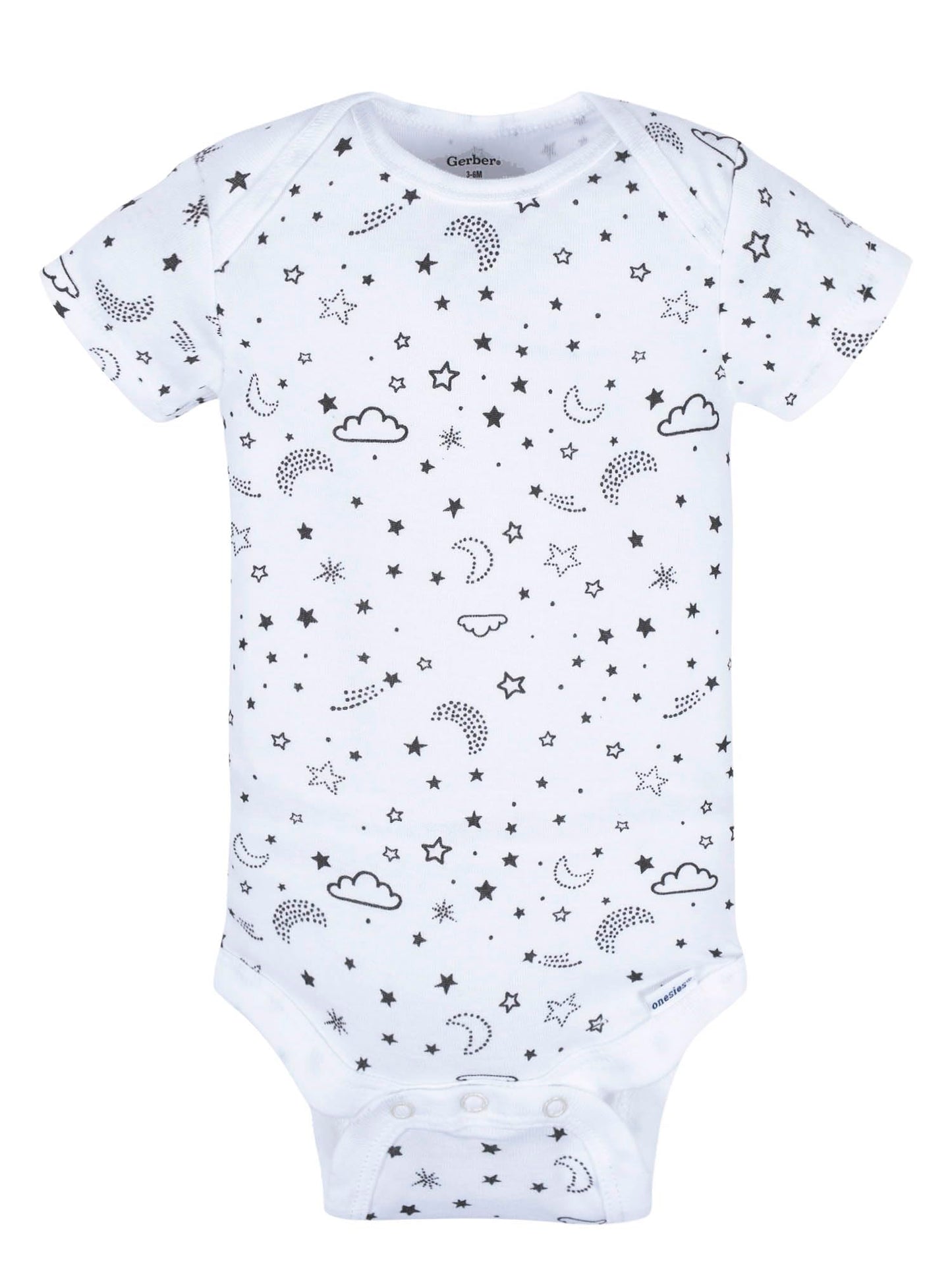 Gerber Baby 8-Pack Short Sleeve Onesies Bodysuits, Star, Newborn