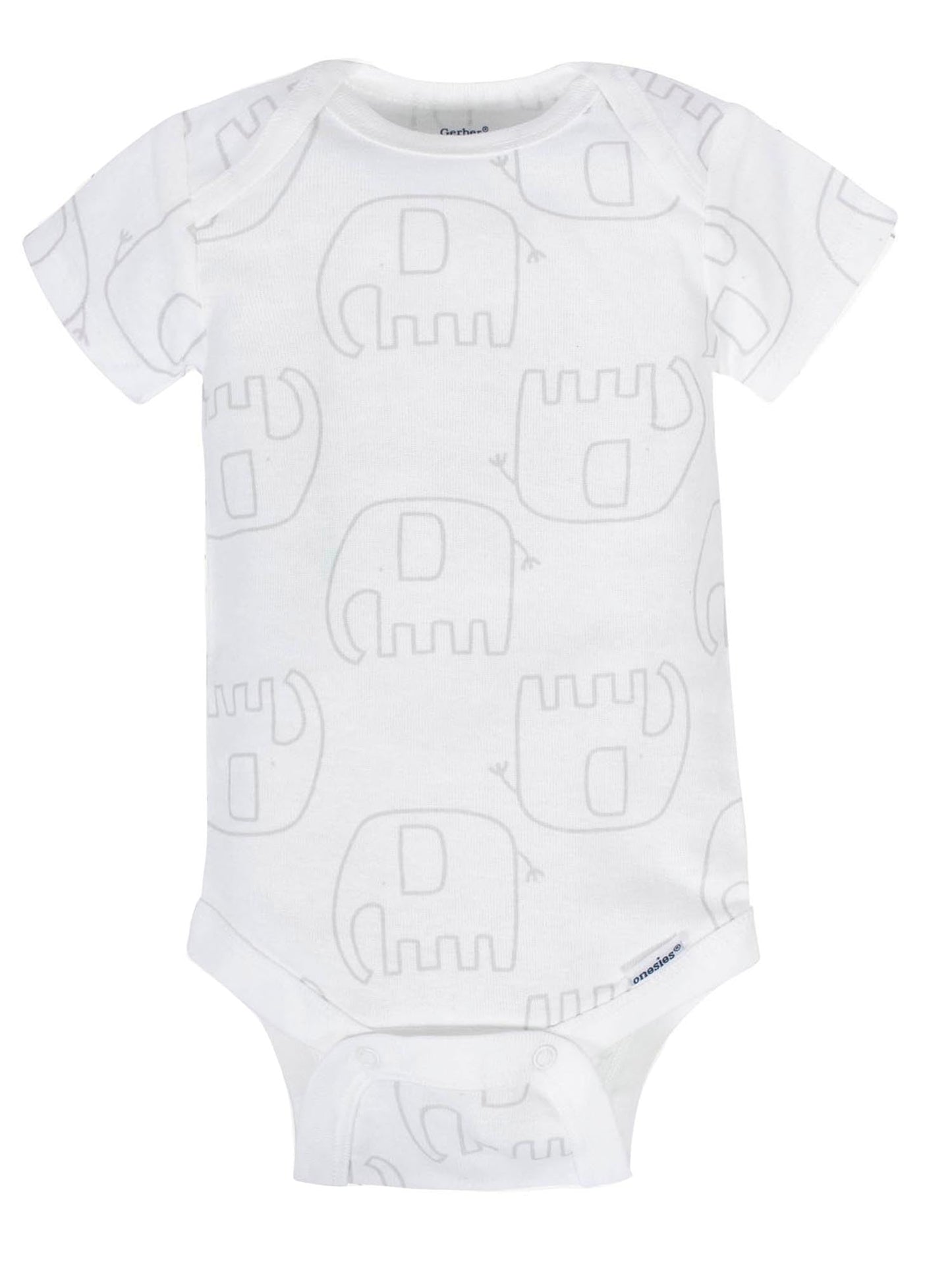 Gerber Baby 8-Pack Short Sleeve Onesies Bodysuits, Animals Green, Newborn