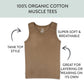 HonestBaby Sleeveless Muscle T-Shirts 100% Organic Cotton for Toddler Boys, Girls, 5-Pack Drifting Stripe Sage, 18 Months