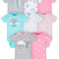 Gerber Baby 8-Pack Short Sleeve Onesies Bodysuits, Clouds, 0-3 Months