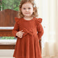 Aura Vane Baby Girl Dress 3-6 Month Girl Clothes Fly Sleeve Bow Brown Dress