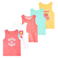 Garanimals Baby & Toddler Girl Fruit Tank Tees - Kid's Sleeveless Tank Top - Size 0-3 Months - Pink, Blue, White, Yellow - 5 Pack