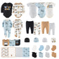 The Peanutshell Baby Layette Gift Set for Boys or Girls - 30 Piece New Born Unisex Gift Set, Baby Clothes & Newborn Essentials Must Haves - Newborn Clothes 6-9 Months - Safari