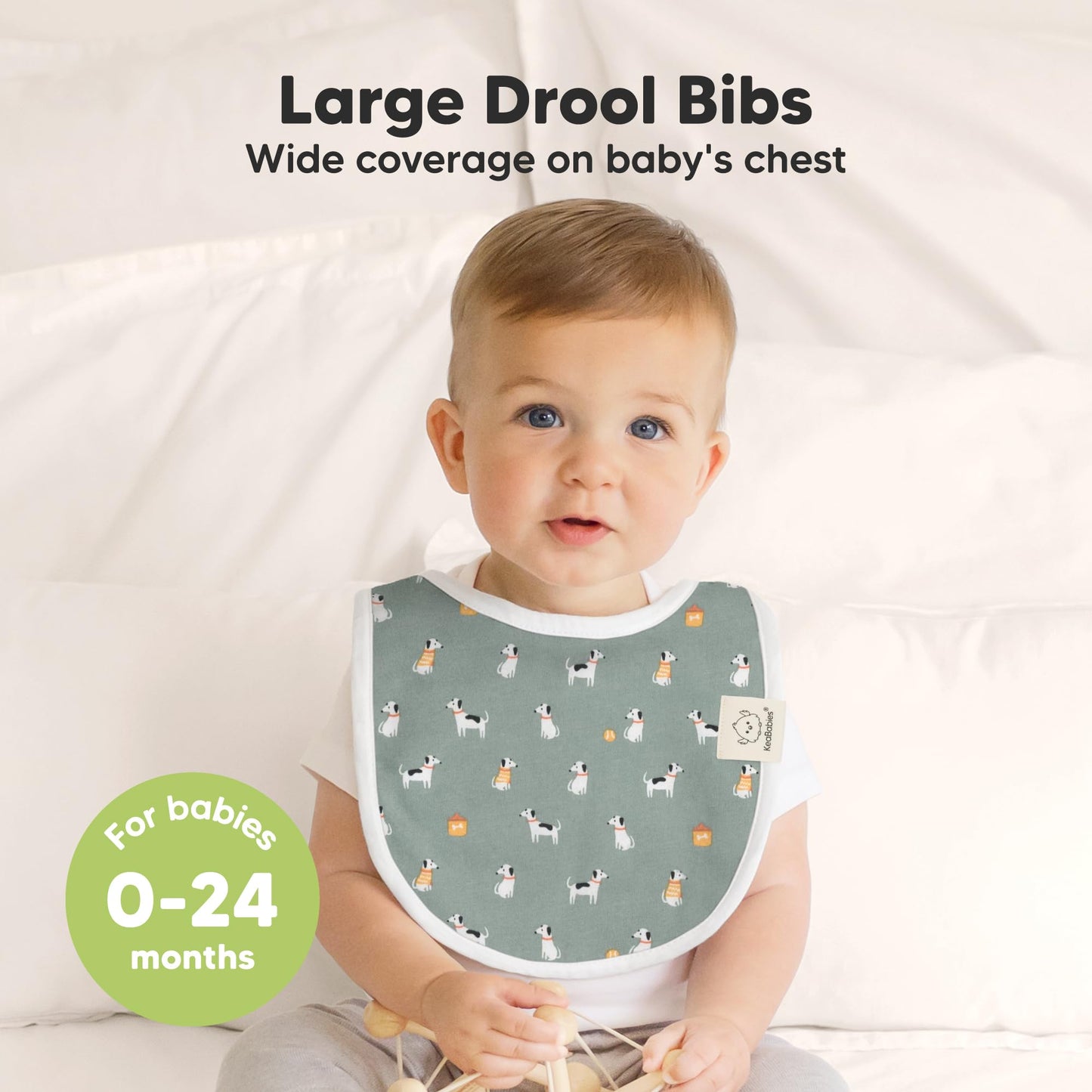 8-Pack Organic Baby Bibs for Boys, Girls - Soft Cotton Drooling and Teething Bibs for Baby Girl & Boy, Extra Absorbent, Easy To Clean & Put On for Toddler, Newborn, Infant 0-24 Months