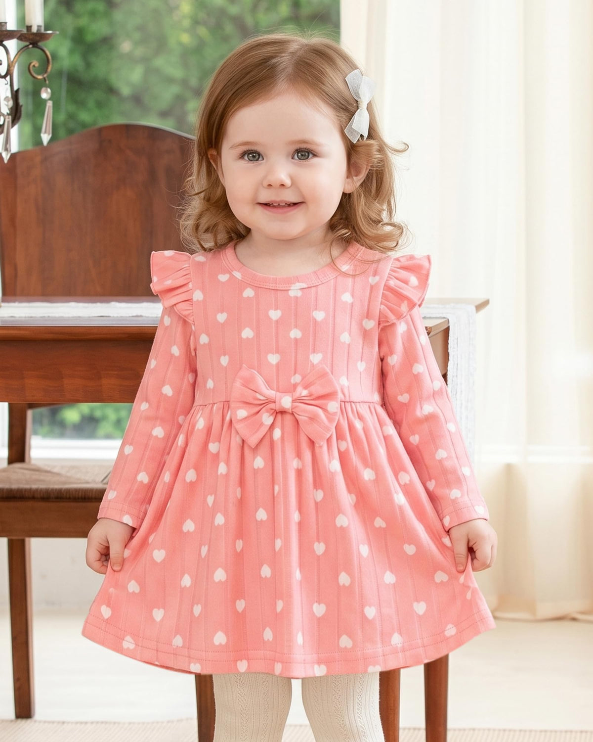 Newborn Infant Baby Girl Pink Dress Outfits 3-6 Month Girl Clothes