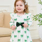 Aura Vane 3-6 Month Baby Girl Winter Dress Clothes Bow Green Flower Dresses