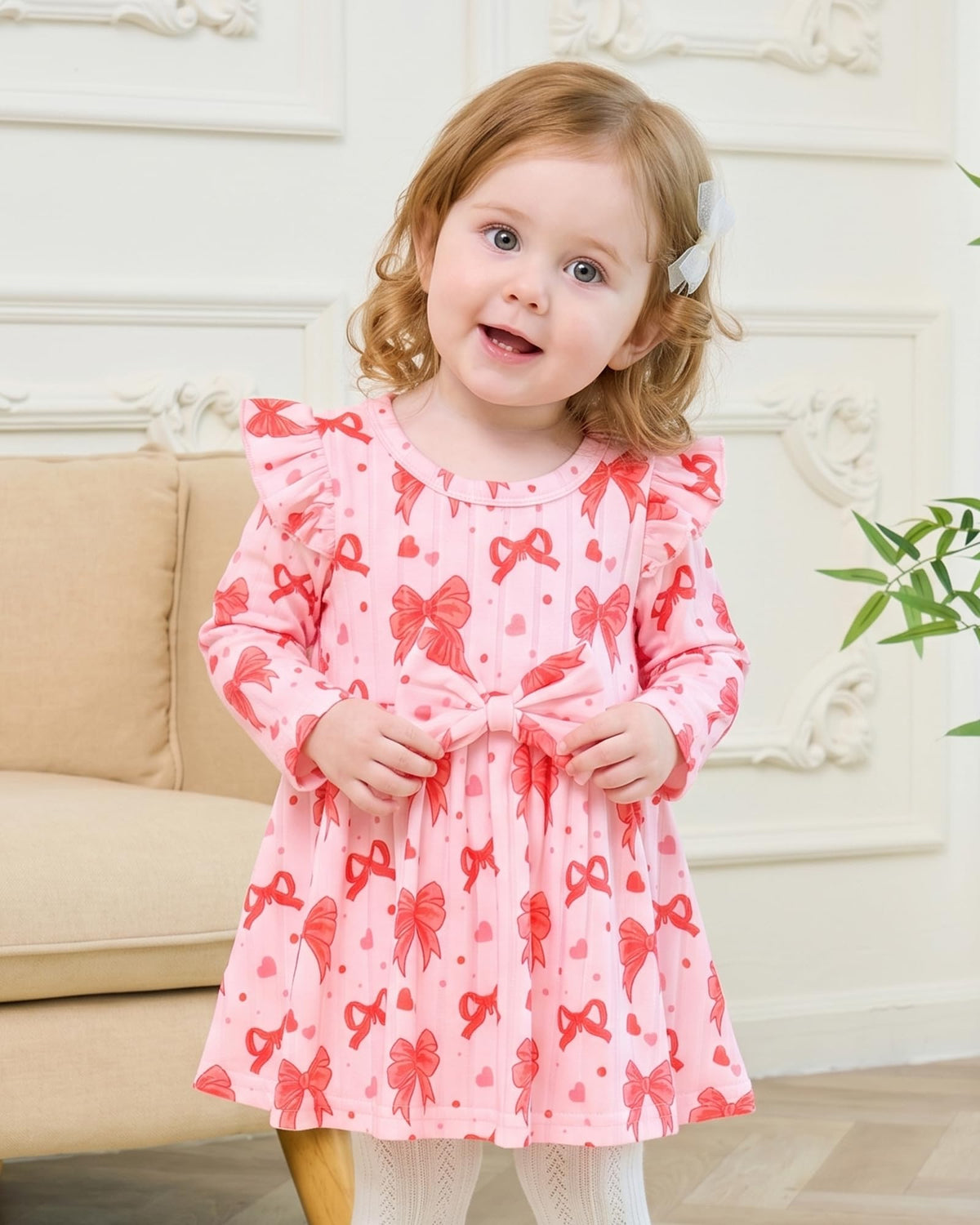 Newborn Infant Baby Girl Pink Dress Outfits 3-6 Month Girl Clothes