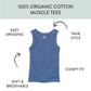 HonestBaby Sleeveless Muscle T-Shirts 100% Organic Cotton for Infant Boys, 5-Pack Ombre Blues, 2T
