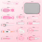 Baby Grooming Kit, 15 in 1 Portable Baby Safety Care Kit with Baby Brush and Comb Set Nail Clippers Nasal Aspirator etc for Nursery Newborn Infant Girl Boys Keep Clean Baby Essentials (Pink)